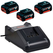 Три акумулятори Bosch GBA 18V 5.0 Ah, зарядний пристрій GAL 18-40 CV в L-Boxx (0615990L3T)