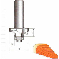 Фреза ГЛОБУС 1017 d6 R5 кромочна кальовочна (1017-d6-R5-G)