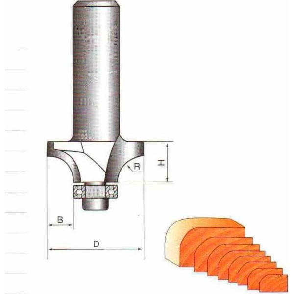 Фреза ГЛОБУС 1017 d6 R5 кромочна кальовочна (1017-d6-R5-G)