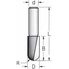 RBL1272 Фреза пазова заокруглена  R=6,3 S=12 D=12,7x32х73 (RBL1272)