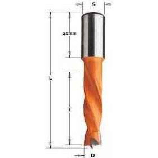 Свердло HW NP D=9,52 I=30 L=57,5 S=10x20 RH (308.095.11)