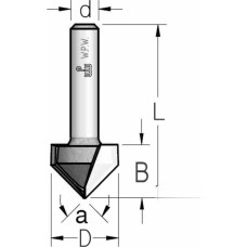 V901275 Фреза гравірувальна V-образна двозуба з кутом 90° S=8 D=12,7х12х44 (V901275)