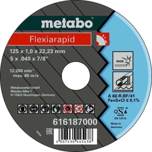 Диск вiдр.Flexiarapid 125x1,0x22 нерж (616187000)