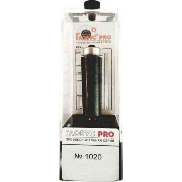 Фреза ГЛОБУС 1020 PRO D14x40 Z2 h40 d 8x35 T.L.75 підшипник 14x5x5; -3⁰ кромочна пряма з верхнім підшипником (1020-PRO-D14X40-G)