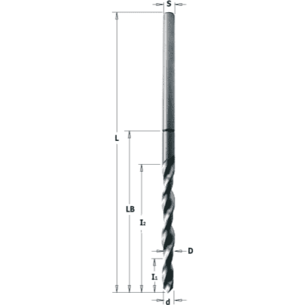 Свердло ANUBA 13 d=5,8 D-S=6,7 I1=18 I2=68 LB=83 l=155 (515.130.51)