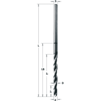 Свердло ANUBA 11 d=4,8 D-S=5,7 I1=17 I2=60 LB=76 l=145 (515.110.51)