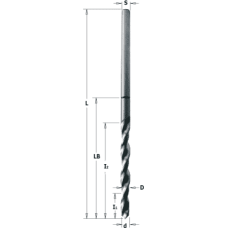 Свердло ANUBA 11 d=4,8 D-S=5,7 I1=17 I2=60 LB=76 l=145 (515.110.51)