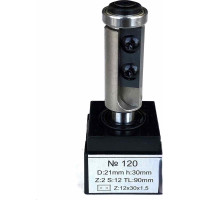 Фреза ГЛОБУС 120 PRO Z2 D21 I30 L90 підшипник 8x19x6 кромочна пряма з верхнім підшипником (120-PRO-D21X30-G)