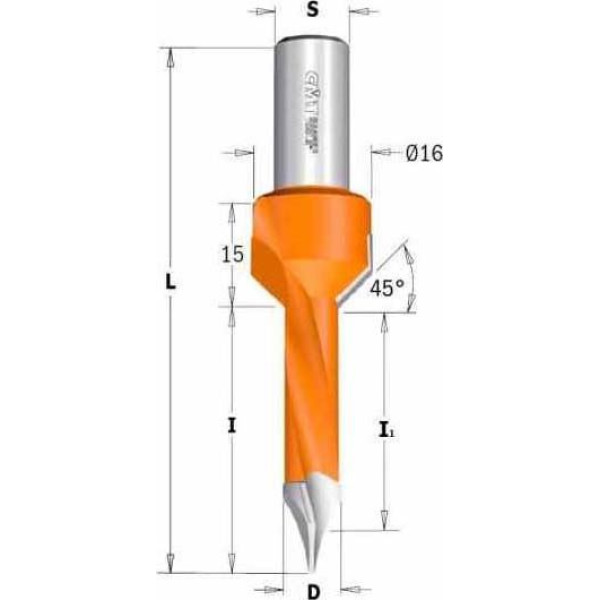Свердло з зінкером P HW D=5 I=35 I1=31 L=70 S=10 RH (378.052.11)
