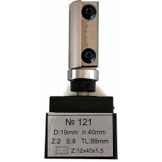 Фреза ГЛОБУС 121 PRO Z2 D21 I63 d 12 T.L.110 кромочна пряма з верхнім підшипником (121-PRO-D21X63-G)