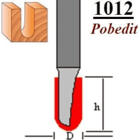 Фреза POBEDIT 1012 D12x25 пазова галтельна (1012-D12x25-P)