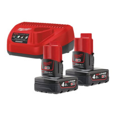 Акумулятор Li-Ion M12 NRG-402 (+ заряд.пристрій, 2 акум.Х 4Аг) (4933459211)