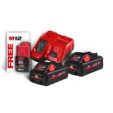 Енергокомплект акумуляторний Li-Ion MILWAUKEE, M18 HNRG-302 (+заряд.пристрій, 2 акум. M18 HB3(3Аг), 1 акум. M12 B2 2А (4933471071)