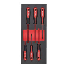 Ложемент з викрутками MILWAUKEE з тригранною рукояткою, TORX (6шт) (45х175,8х417мм) для візків (4932492392)
