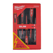 Набір викруток MILWAUKEE, VDE діелектричних (5шт), (SL3/SL4/PZ1/PZ2 / викрутка-тестер) (4932478737)