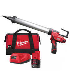 Клейовий пістолет MILWAUKEE M12 PCG/400A-201B (Li-Ion 2Ач) 4933441665 (+ заряд.пристрій, 1 акум., алюм. Труба, в сумці для інстр (4933441665)