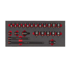 Ложемент з головками ShW 3/8'' STD MILWAUKEE, (23шт) (45х178,5х417мм) для візків (4932493388)
