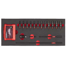 Ложемент з бітами та головками 1/4'' SHOCKWAVE MILWAUKEE, (17шт) (45х175,8х417мм) для візків (4932493386)