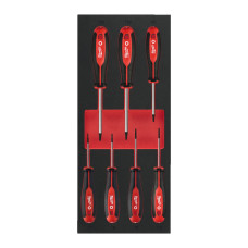 Ложемент з викрутками MILWAUKEE з тригранною рукояткою, TORX (7шт) (45х175,8х417мм) для візків (4932492391)