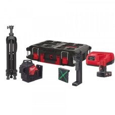 Нівелір лазерний акумуляторний 3D MILWAUKEE, M12 3PLSKIT-401P (ЗП+1ак.Х4Аг+обладнання+PACKOUT) (4933499379)