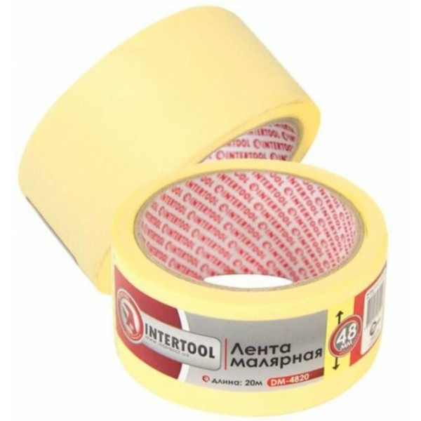 Стрічка малярська 48 мм, 20м, жовта (DM-4820)