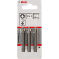 Біта Bosch Extra-Hart PH2, 51 мм, 3 шт (2607001522)