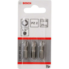 Біта Bosch Extra-Hart PZ2, 25 мм, 3 шт (2607001558)