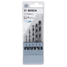 Набір свердел по металу Bosch HSS PointTeQ, 2-6 мм, 5 шт (2607002824)