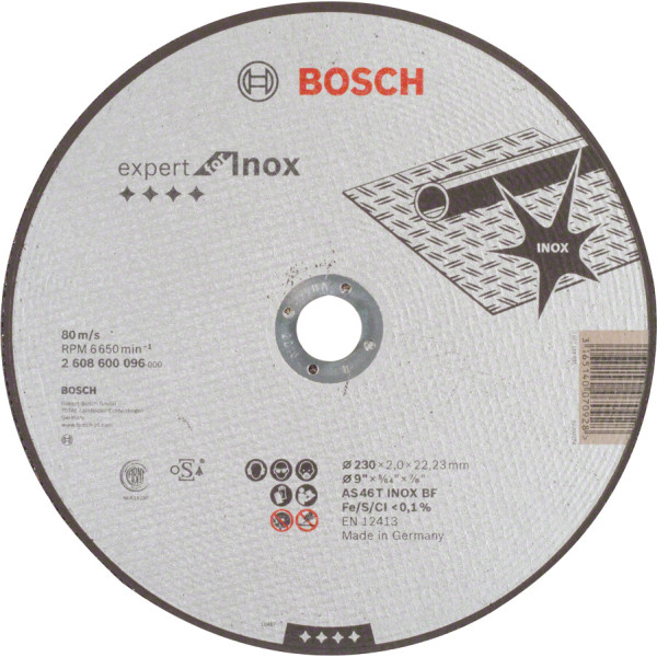 Круг відрізний Bosch Expert AS 46 T INOX BF 230×2 мм (2608600096)