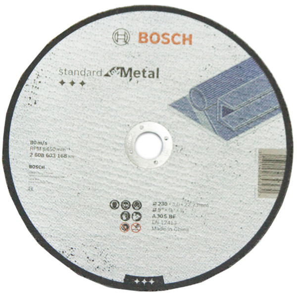 Круг відрізний Bosch Standard for Metal прямий 230×3 мм (2608603168)