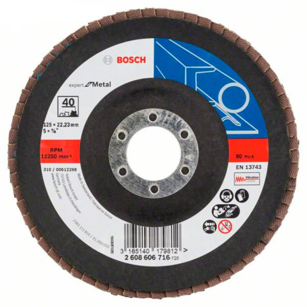 Пелюстковий шліфкруг Bosch X551 Expert for Metal 125×22.23 мм К40 (2608606716)