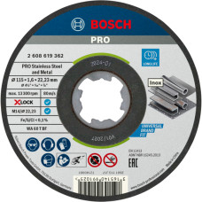 Круг відрізний Bosch X-Lock Standard for Inox, 115х1,6х22,23 мм, прямий (2608619362)