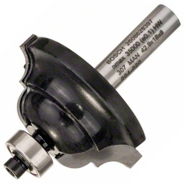 Фреза профільна D Bosch 8 мм, 15×18×60 мм, R6,3 (2608628397)