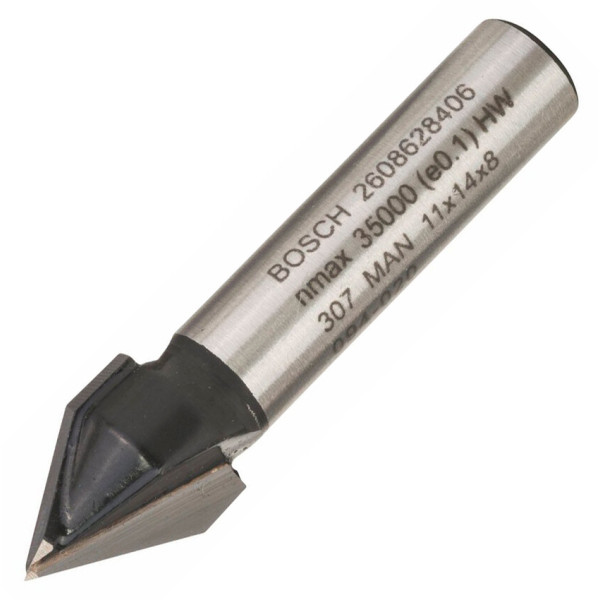 Фреза пазова V-подібна Bosch 8 мм, 11×14×45 мм, 60 (2608628406)