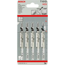 Пилка для лобзика Bosch по дереву T 101D, 4-5,2×100 мм, 5 шт (2608630032)