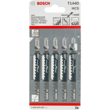 Пилка для лобзика Bosch по дереву T144D, 4-5,2×100 мм, 5 шт (2608630040)