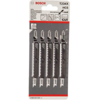 Пилка для лобзика Bosch по дереву T 234 X, 2-3×117 мм, 5 шт (2608633528)