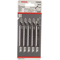 Пилка для лобзика Bosch по дереву T 234 X, 2-3×117 мм, 5 шт (2608633528)