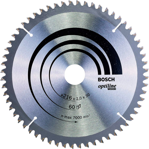 Пиляльний диск Bosch Optiline Wood 216×2×30 мм, 60 ATB/N (2608640433)