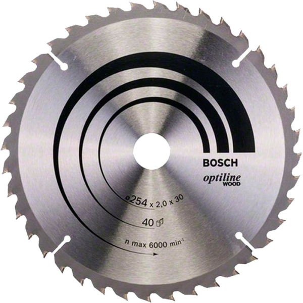 Пиляльний диск Bosch Optiline Wood 254×2×30 мм, 40 ATB (2608640438)