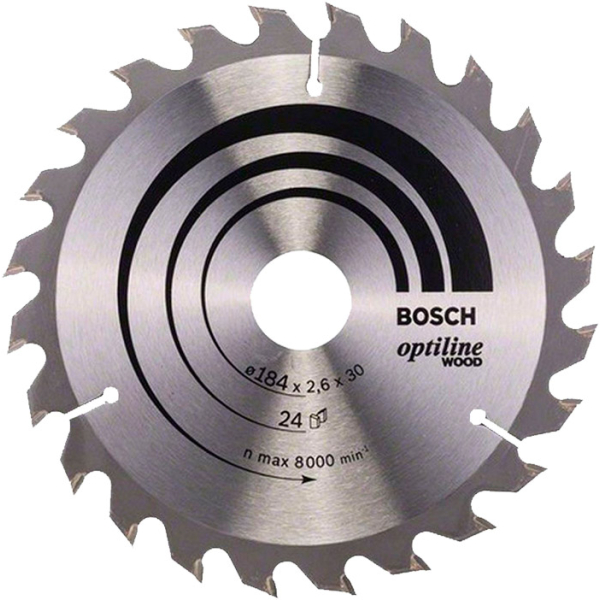 Пиляльний диск Bosch Optiline Wood 184×2,6×30 мм, 24 ATB (2608640610)