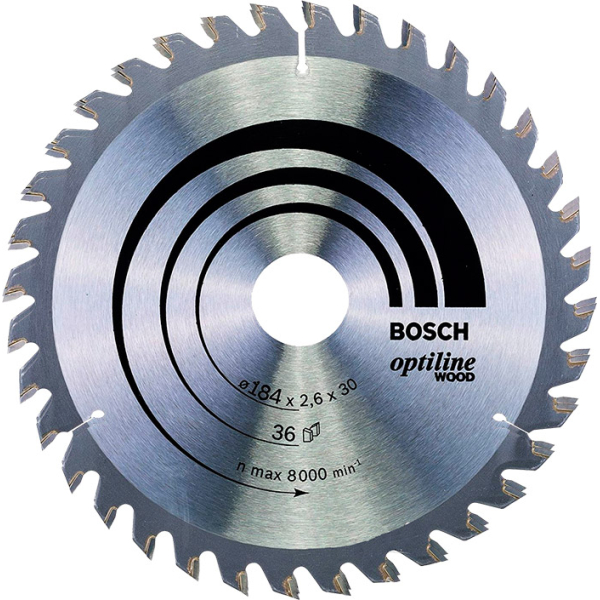 Пиляльний диск Bosch Optiline Wood 184×2,6×30 мм, 36 ATB (2608640611)