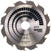Пиляльний диск Bosch Construct Wood 180×2,6×30 мм, 12 FWF (2608640632)