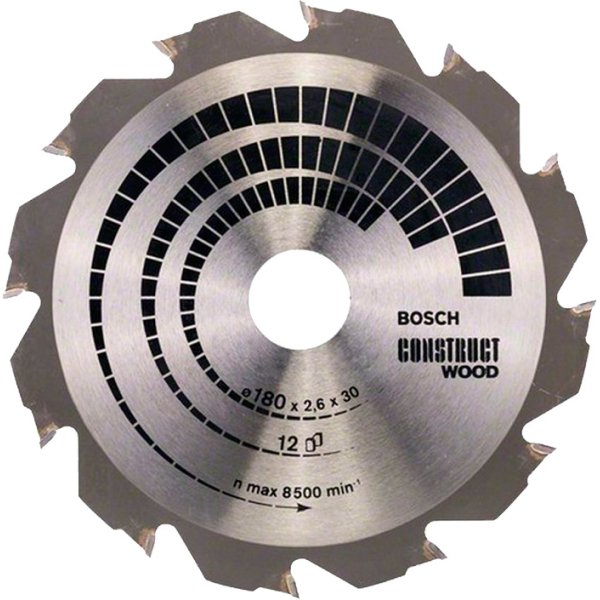Пиляльний диск Bosch Construct Wood 180×2,6×30 мм, 12 FWF (2608640632)