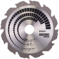 Пиляльний диск Bosch Construct Wood 190×2,6×30 мм, 12 HB (2608640633)