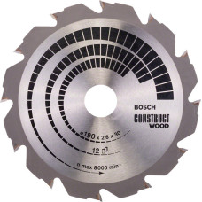Пиляльний диск Bosch Construct Wood 190×2,6×30 мм, 12 HB (2608640633)