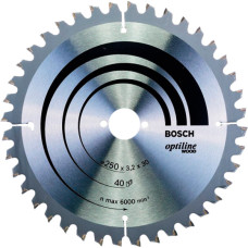 Пиляльний диск Bosch Optiline Wood 250×3,2×30 мм, 40 ATB/N (2608640643)