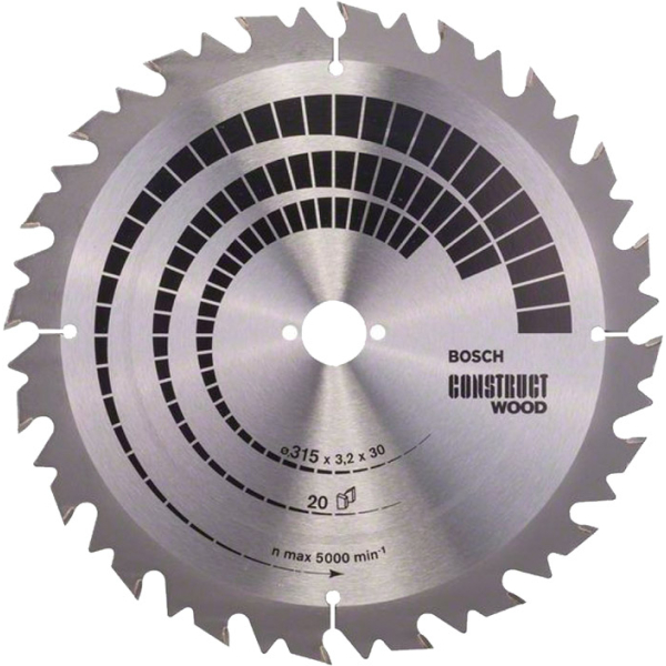 Пиляльний диск Bosch Construct Wood 315×3,2×30 мм, 20 ATB (2608640701)