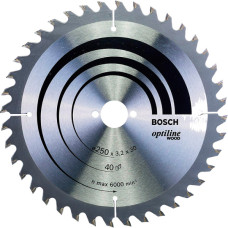 Пиляльний диск по деревині Bosch Optiline Wood 250х3,2/2,2х30 мм 40 АТВ (2608640728)