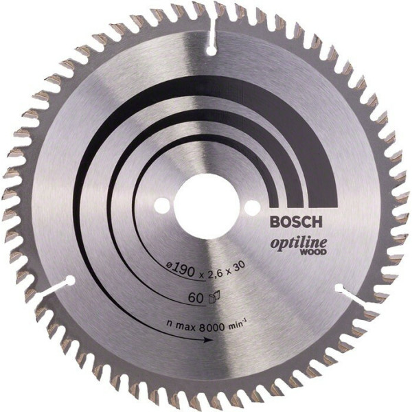 Пиляльний диск Bosch Optiline Wood 190×2,6×30, 60 ATB (2608641188)